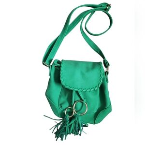 Kiss Me Couture Faux Suede Green Mini Purse
